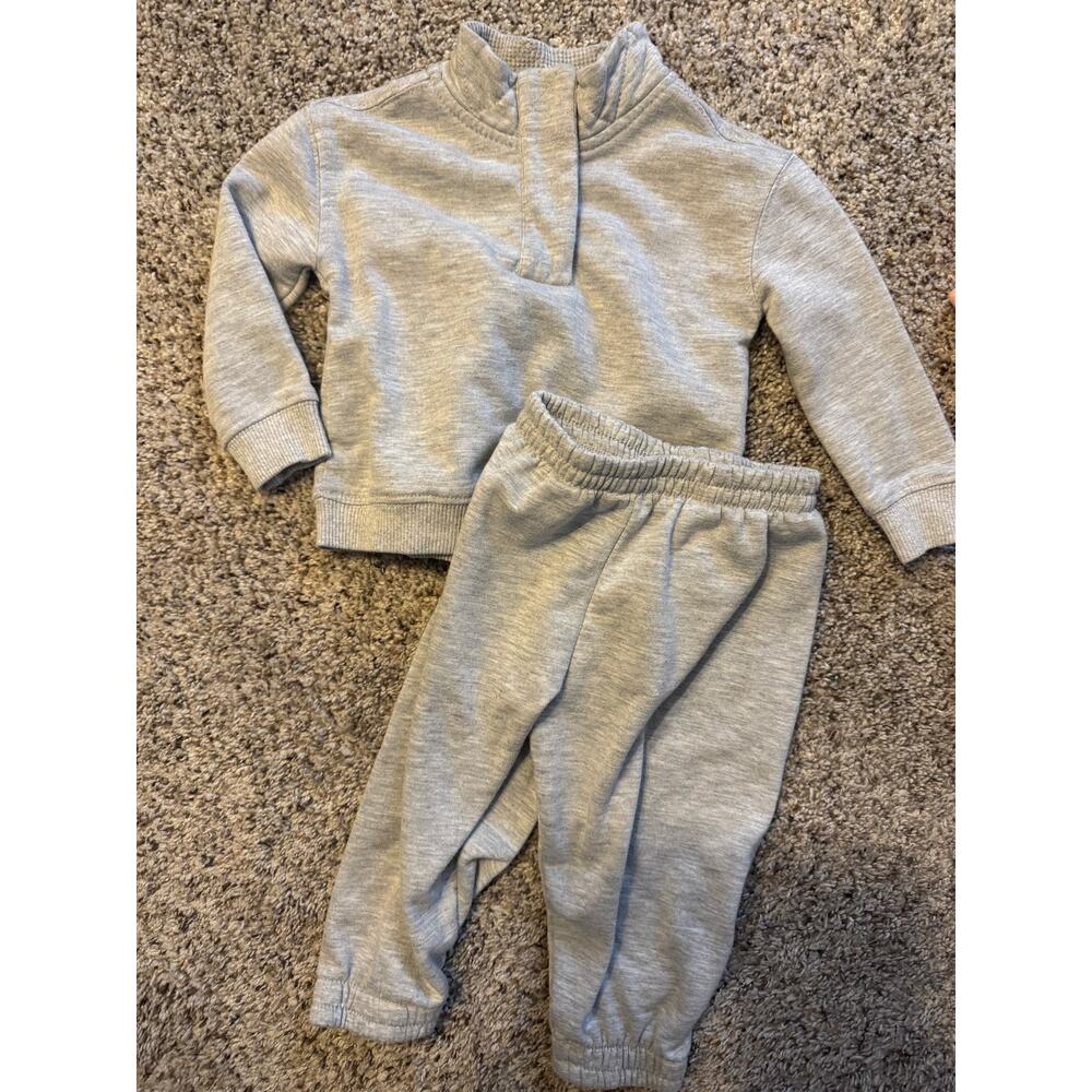 Btween Baby Grey Sweathirt & Joggers Set - Size 12 Months
